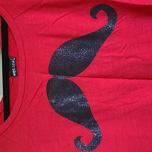 Wet seal red ♥️ long sleeve shirt/size M - Picture 4 of 5